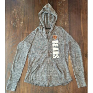 NFL Chicago Bears Women's Medium Gray Activewear Full Zip Up Hoodie Sweatshirt